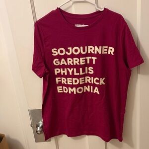 Target Women's Short Sleeve Tee - Purple with Cream Text